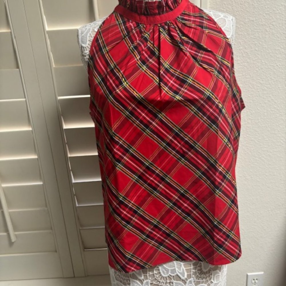 J Crew tartan top